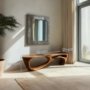 Modern Organic Natural Wood Bench For Entryway Decor