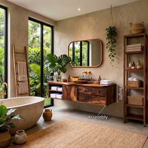 Mid Century Floating Vanity For Luxury Bathroom Interior