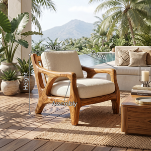 Luxury Resort Style Wooden Lounge Chair Poolside Patio