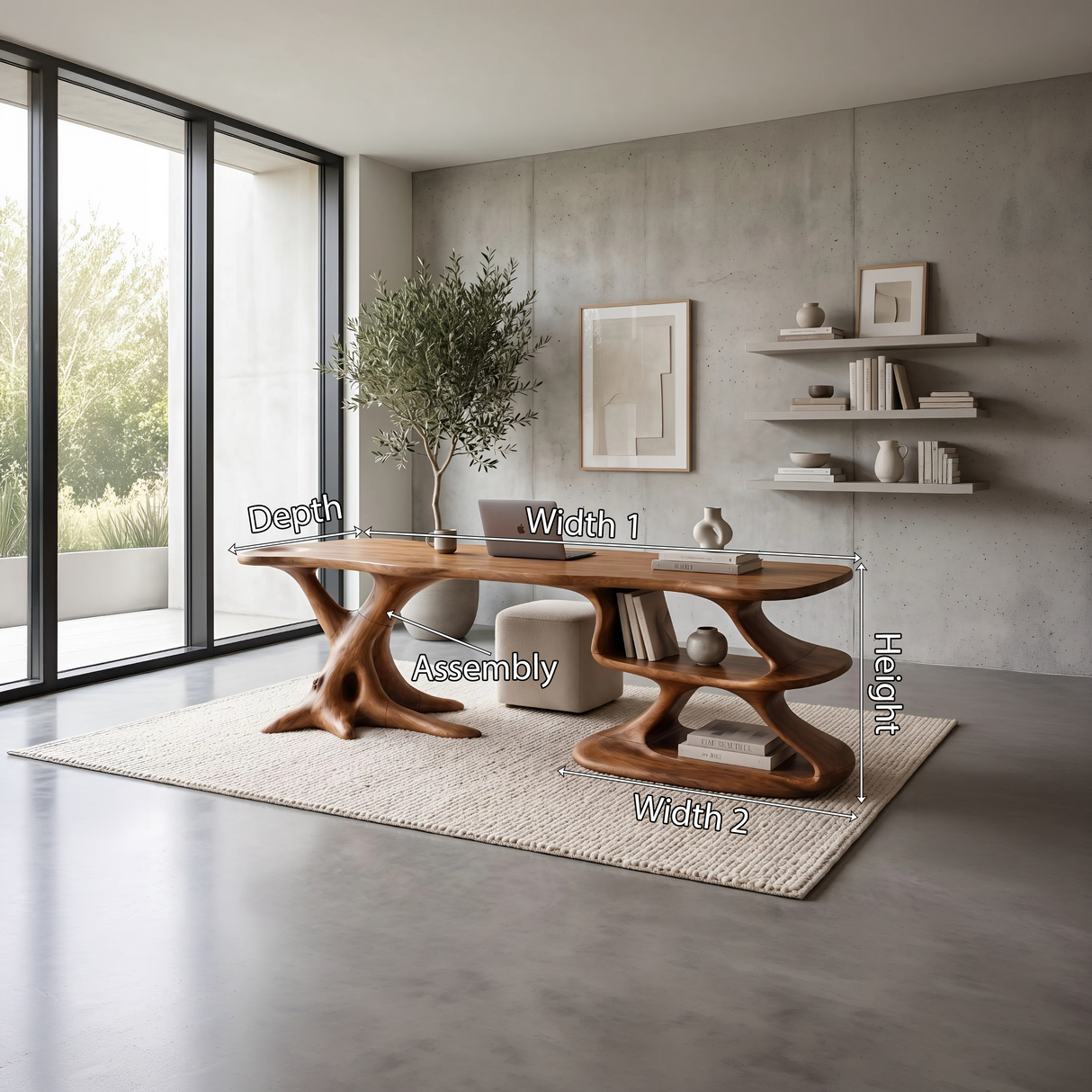 Minimal Asymmetric Storage Desk Home Office Study Room
