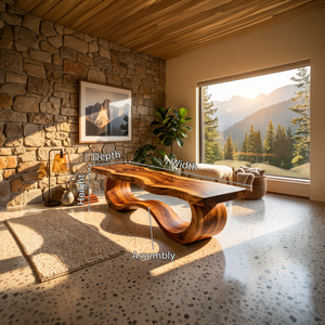 Modern Live Edge Wave Bench For Patio Interior Area