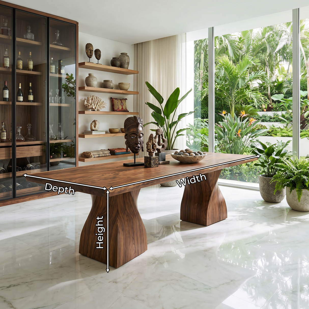 Modern Statement Feast Table For Tropical Dining Space