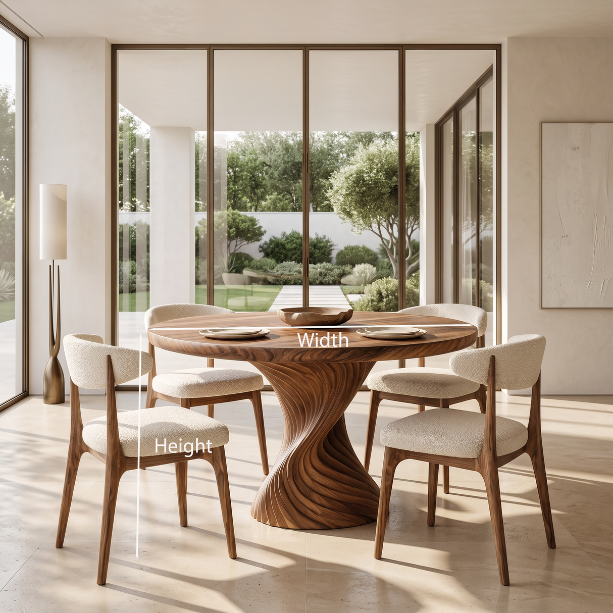 Contemporary Dining Table With Spiral Pedestal For Family Dining Room
