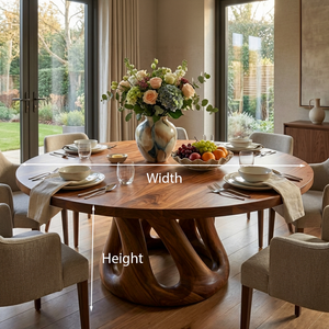 Modern Wooden Dining Table With Pedestal Base For Kitchen