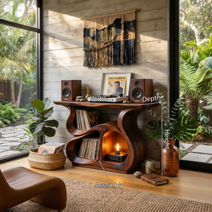 Modern Record Storage Cabinet For Music Lounge Space
