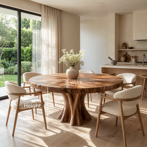 Modern Round Dining Table Organic Cluster Pedestal For Contemporary Kitchen