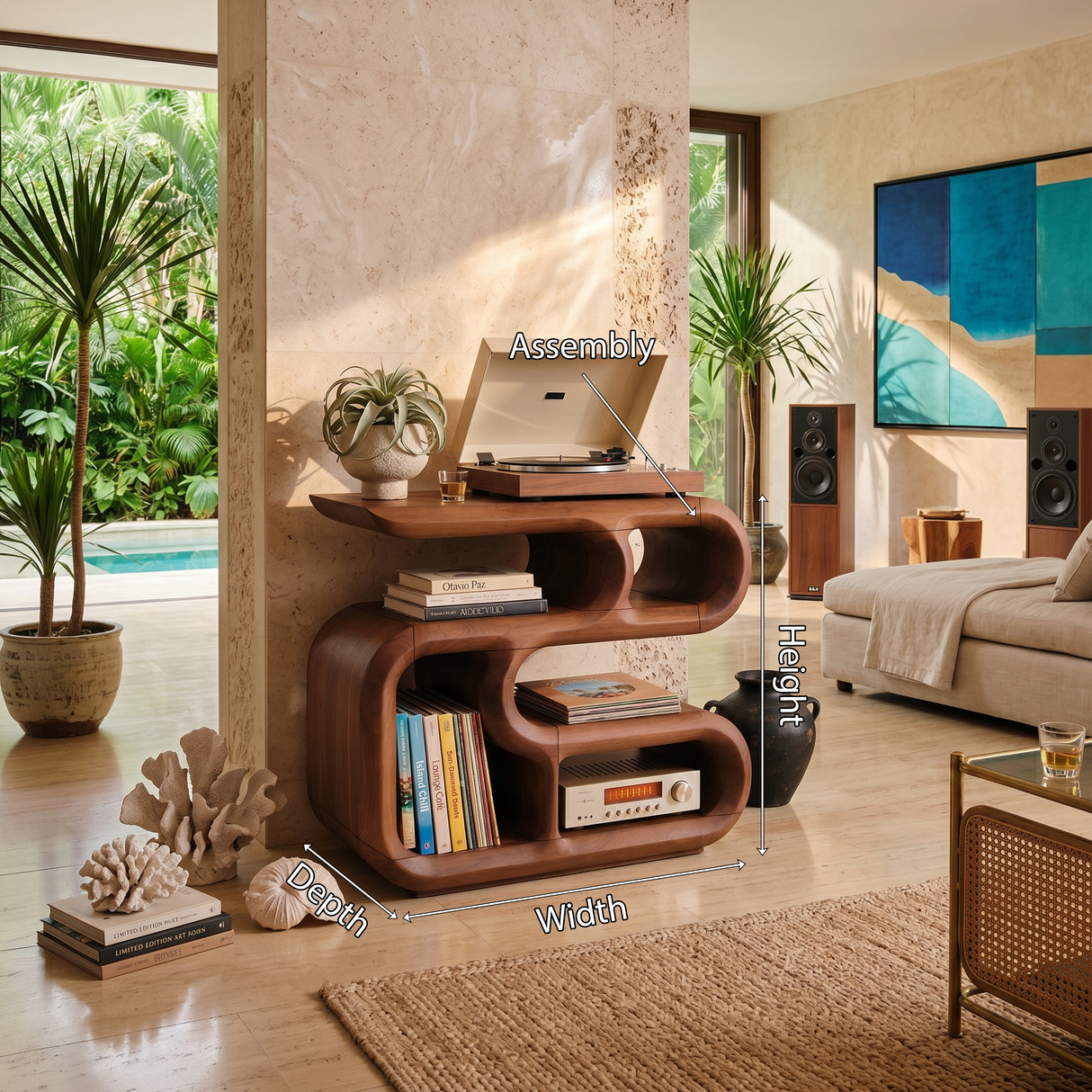Minimalist Record Player Cabinet For Apartment Living Space