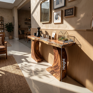 Handcrafted Wood Console Table For Coffee Bar Styling