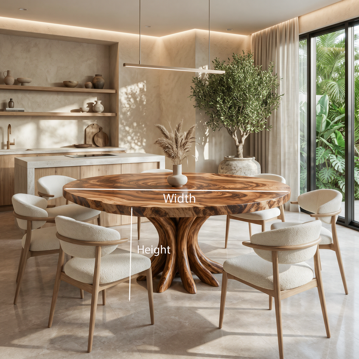 Organic Round Dining Table Inspired Tree Root Base For Dining