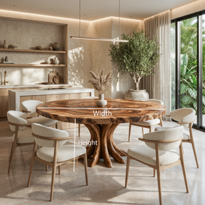 Organic Round Dining Table Inspired Tree Root Base For Dining