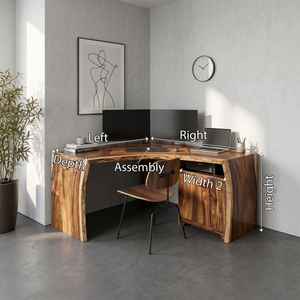 Modern Corner Desk With Cabinet Storage For Home Office