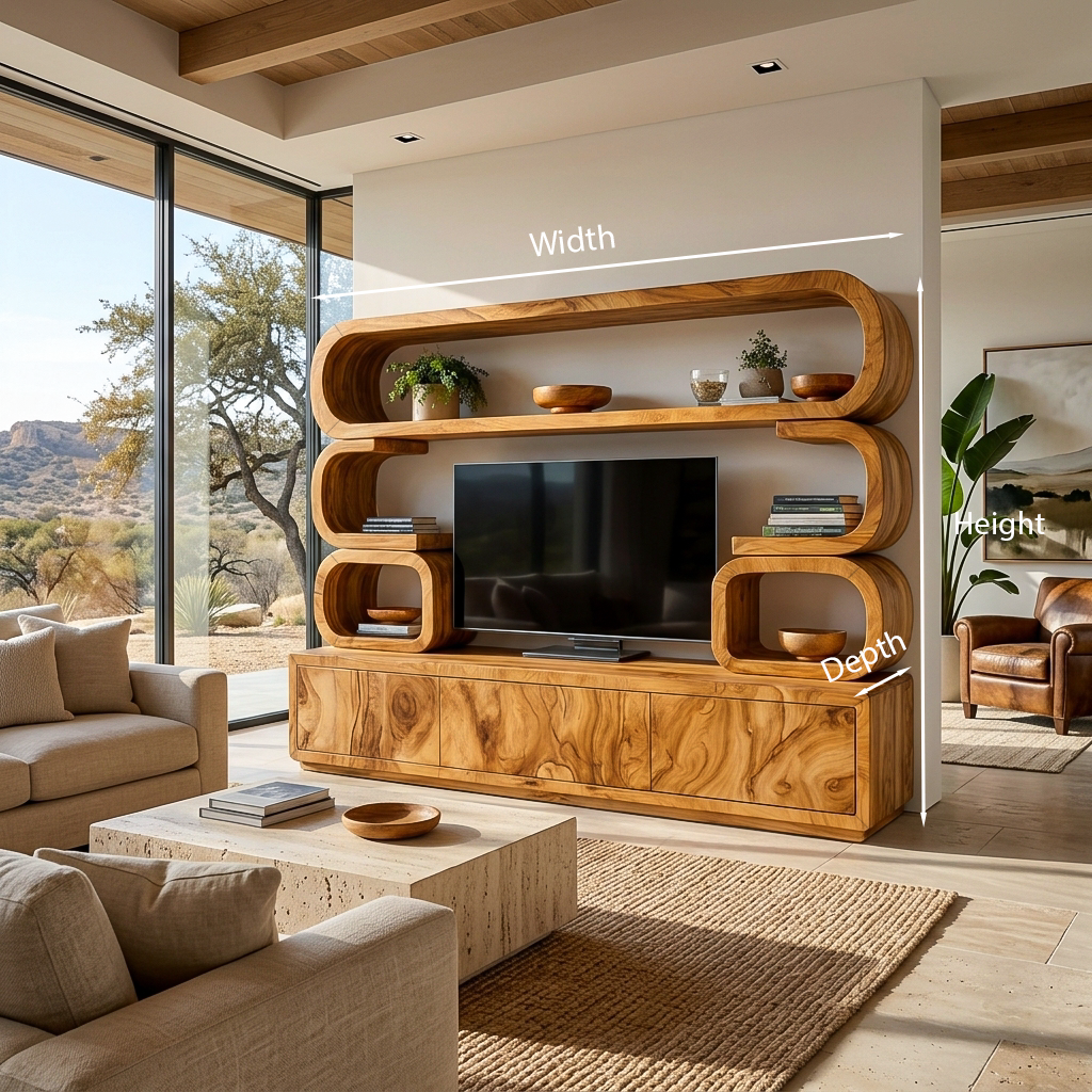 Contemporary Wooden TV Cabinet For Home Living Space