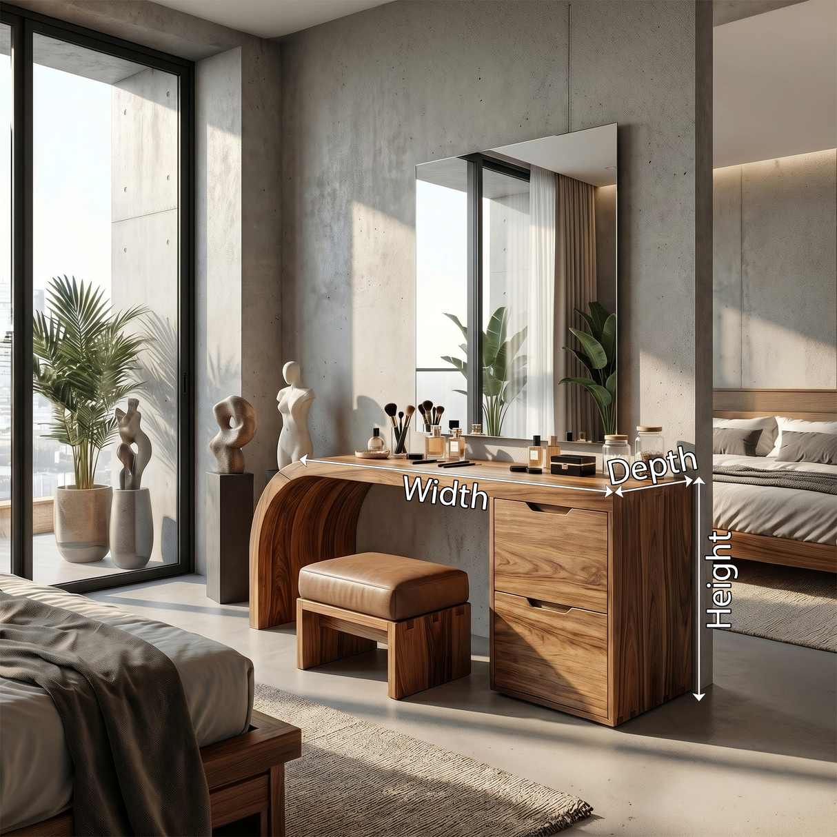 Industrial Vanity Table Home Office Makeup Area Dressing Space