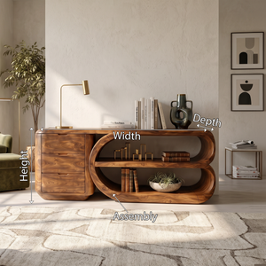 Organic Geometric Console Table Luxury Entryway
