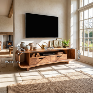 Modern Organic TV Stand For Desert Courtyard Living Room