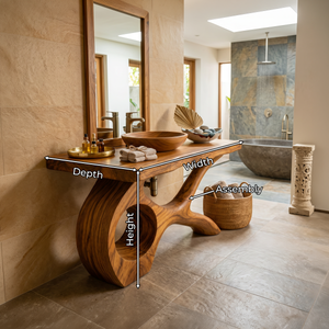 Floating Natural Wood Vanity Unit For Master Bath