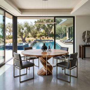 Luxury Twisted Pedestal Dining Table For Dining Room