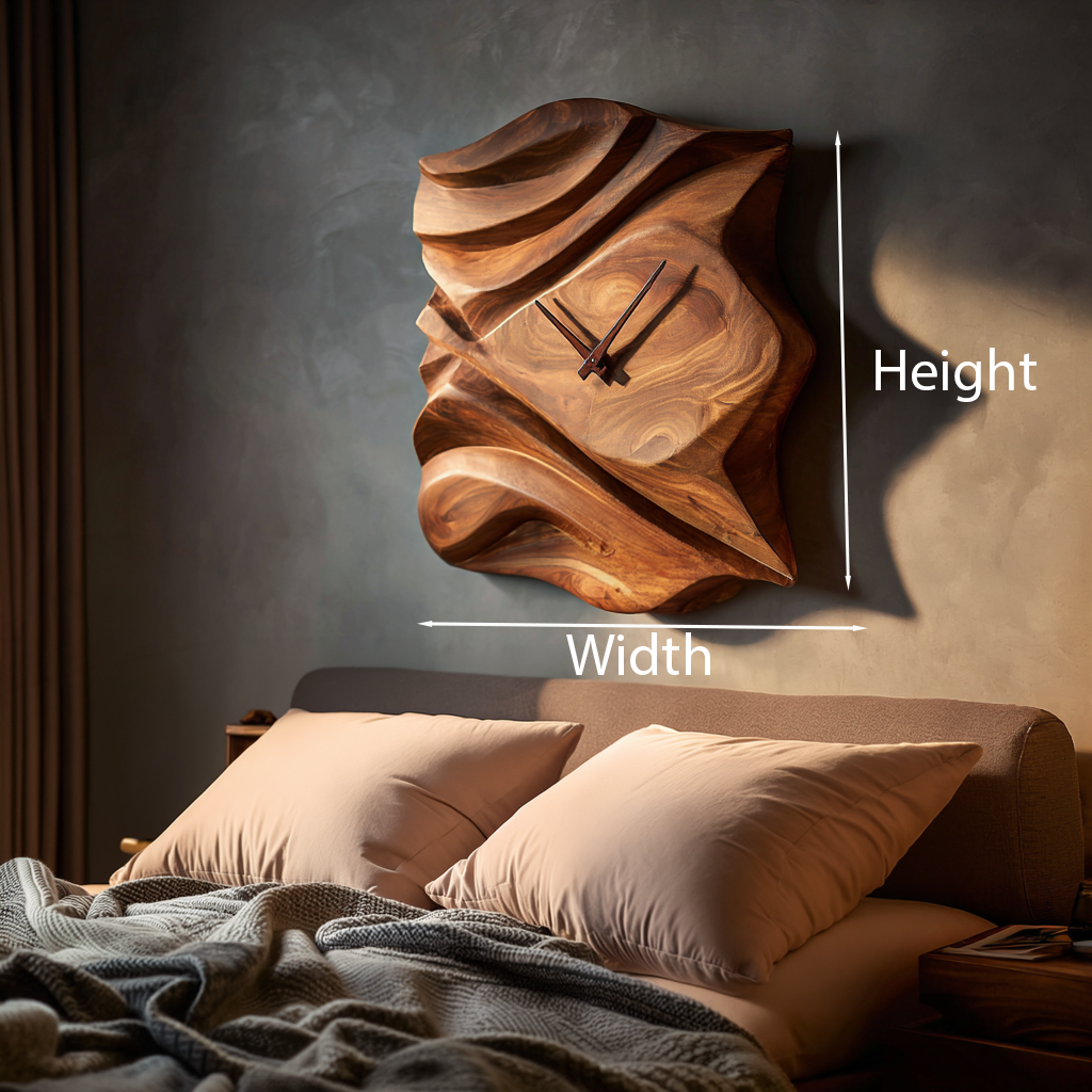 Contemporary Wooden Wall Clock For Bedroom Accent