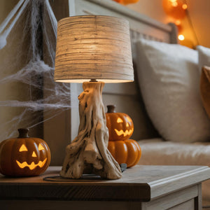 Rustic Halloween Wooden Table Lamp For Bedroom Or Living Room