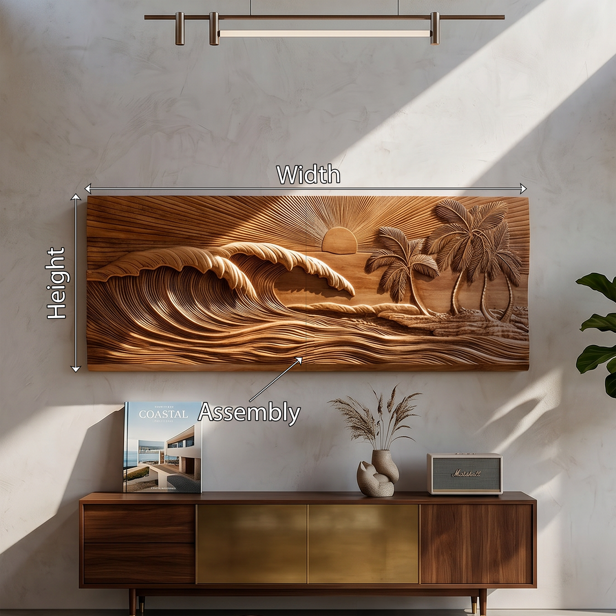 Tropical Beach Wood Wall Decor For Modern Coastal Living Space