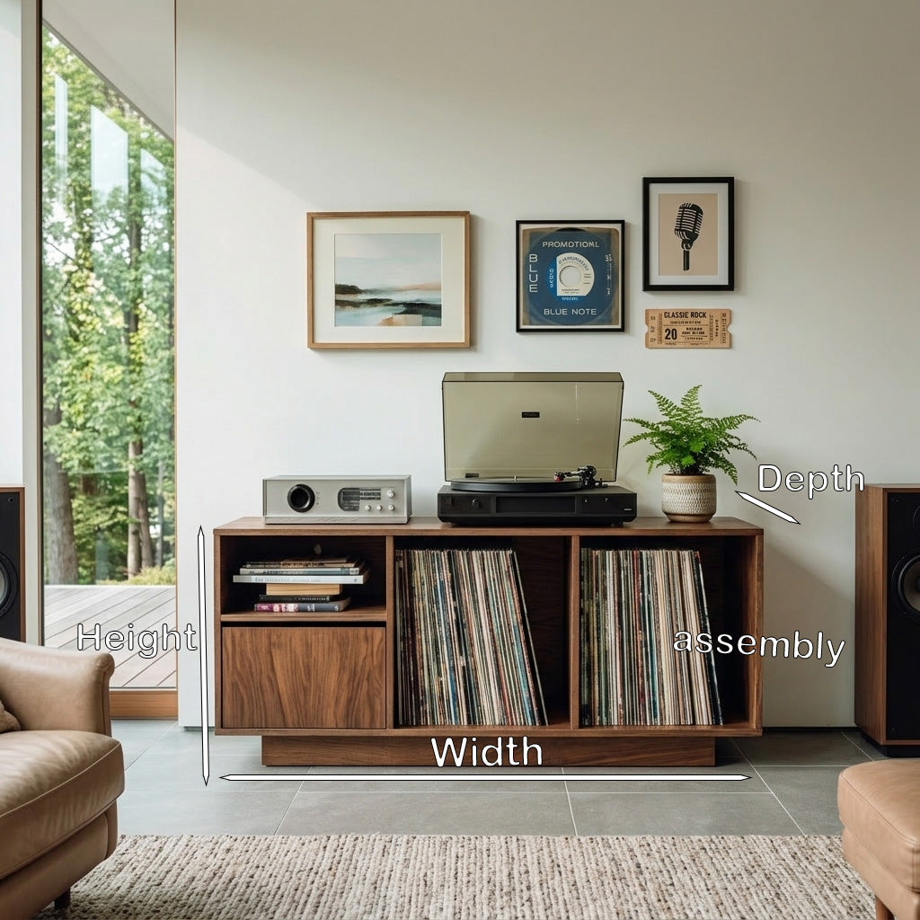 Contemporary Turntable Record Cabinet For Living Room