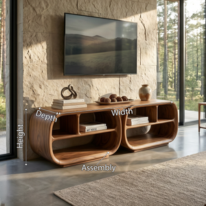 Luxury TV Console Architectural Wood Design