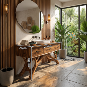 Modern Monkeypod Wood Sink Vanity For Urban Bathroom