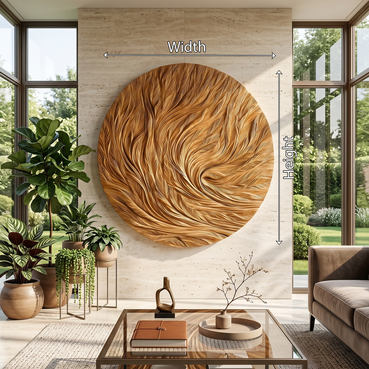 Organic Wall Art With Flowing Wood Texture For Living Room