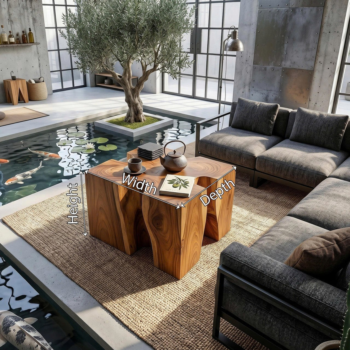 Modern Block Coffee Table For Zen Lounge