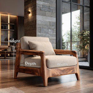 Modern Lounge Chair With Wide Seat For Living Room