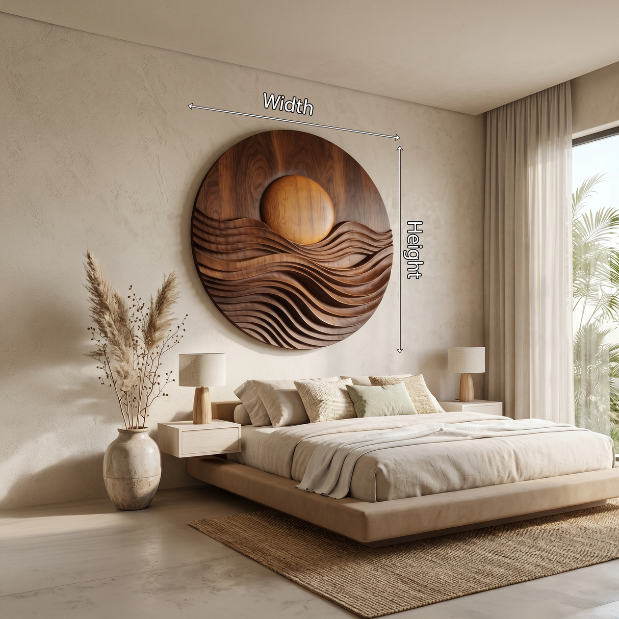 Contemporary Wave Relief Wall Art For Bedroom