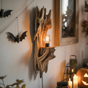Artistic Halloween Driftwood Wall Light For Entryway Or Living Room