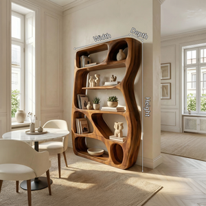 Scandinavian Sculptural Bookshelf Storage Organizer For Living Room