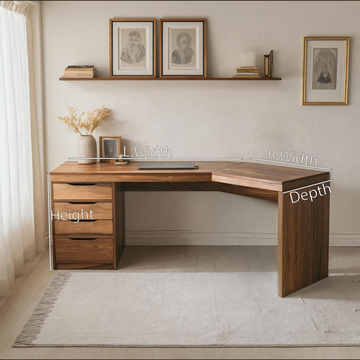 Modern L Shaped Desk For Workstation Or Office