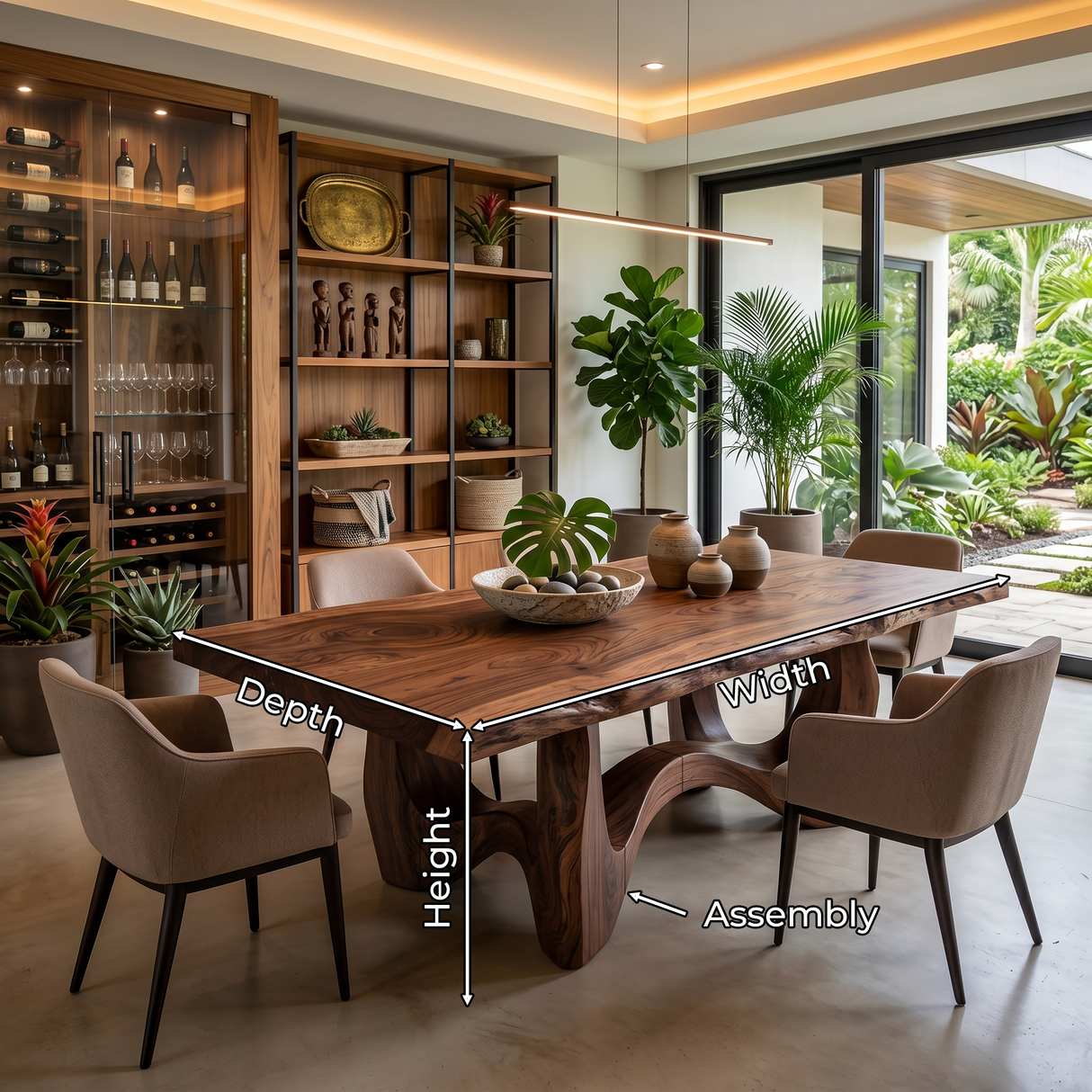 Live Edge Banquet Table For Wine Dining Room