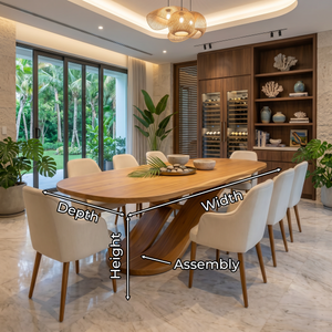 Oval Entertaining Table For Tropical Dining Room