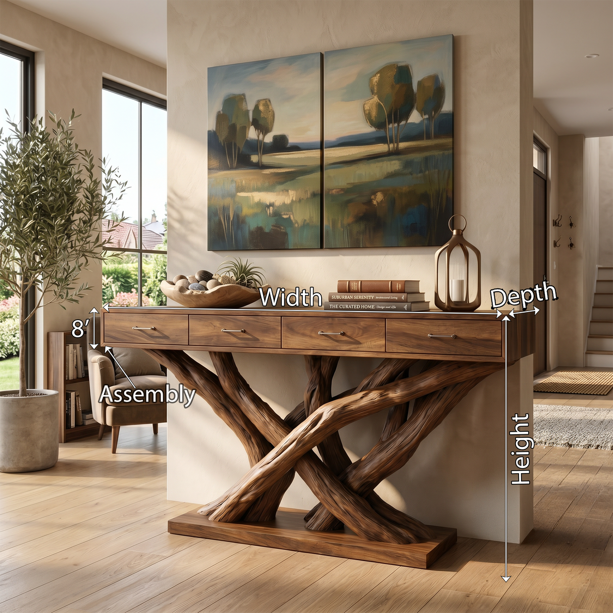 Organic Modern Twisted Root Console Table Luxury Entryway