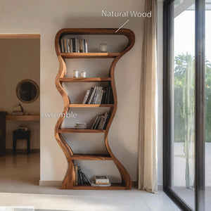 Organic Sculpture Wavy Bookshelf For Living Room Or Office Furniture
