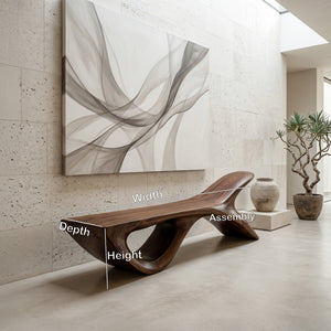 Luxury Wooden Bench With Fish Tail Shape For Living Room