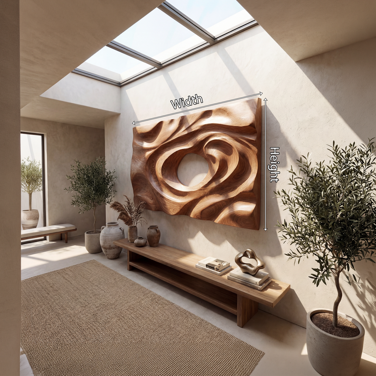 Scandinavian Carved Wall Decor Panel For Bedroom Space