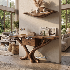 Organic Modern Tree Base Console Table Luxury Entryway