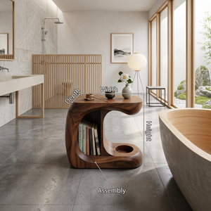 Minimalist Curved Accent Table For Studio Apartment Interior