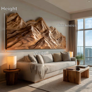 Artistic Wood Wall Art Layers Mountain Design For Living Room