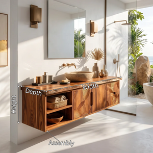 Modern Live Edge Bath Cabinet Garden Retreat