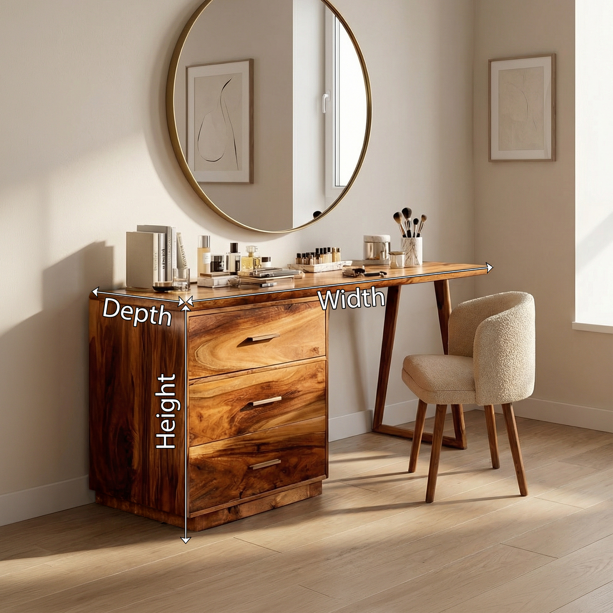 Modern Makeup Vanity Desk Studio Apartment Beauty Space Dressing Area