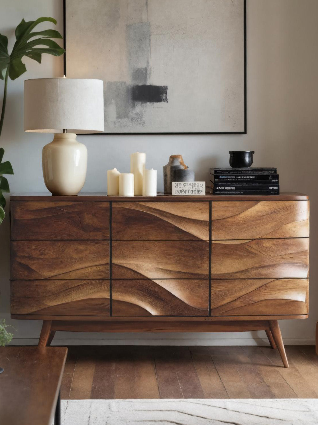Modern Wavy Sideboard For Living Room Or Dining