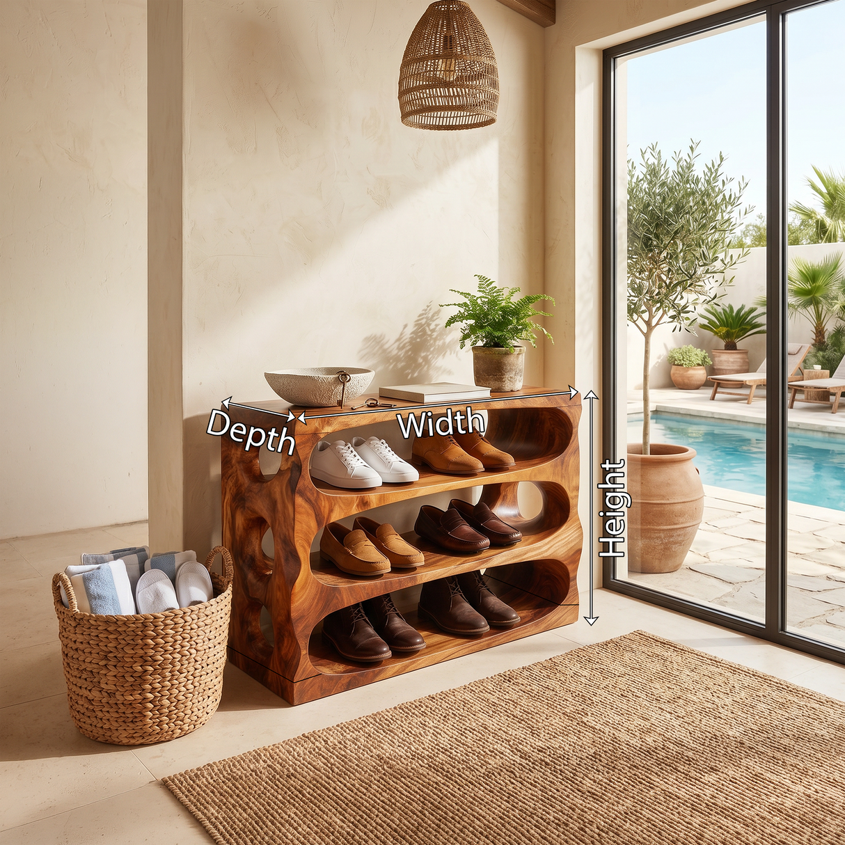 Minimalist Shoe Bench Storage For Condo Entryway Placement