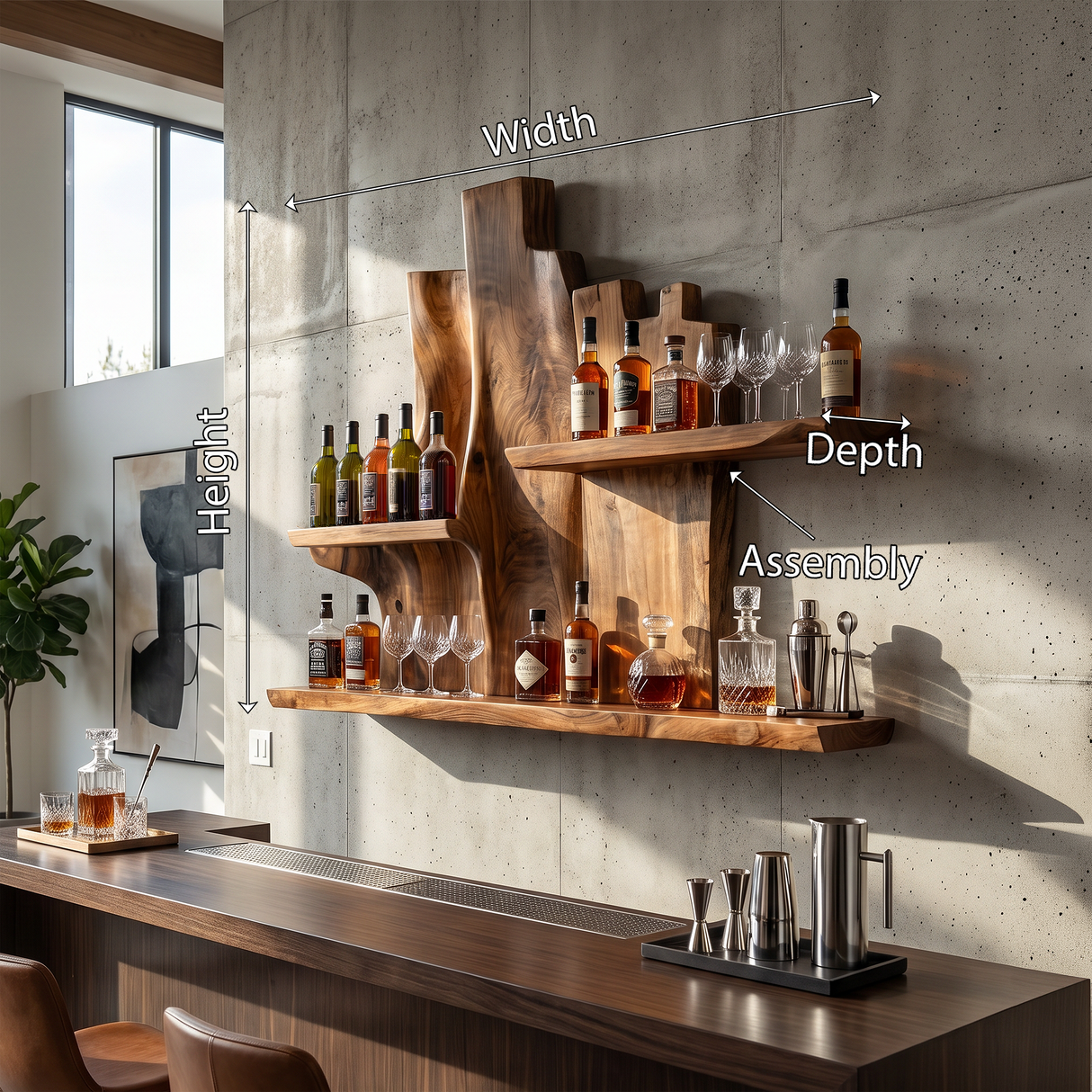 Rustic Wall WineStand For Dining Lounge Bottle Showcase Unit