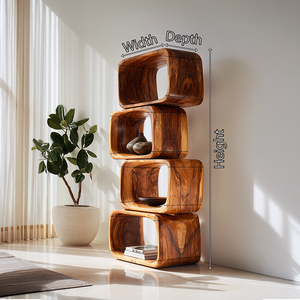 Modern Natural Wood Bookshelf For Home Living Decor