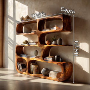 Minimalist Modern Sculptural Bookshelf Living Room Decor